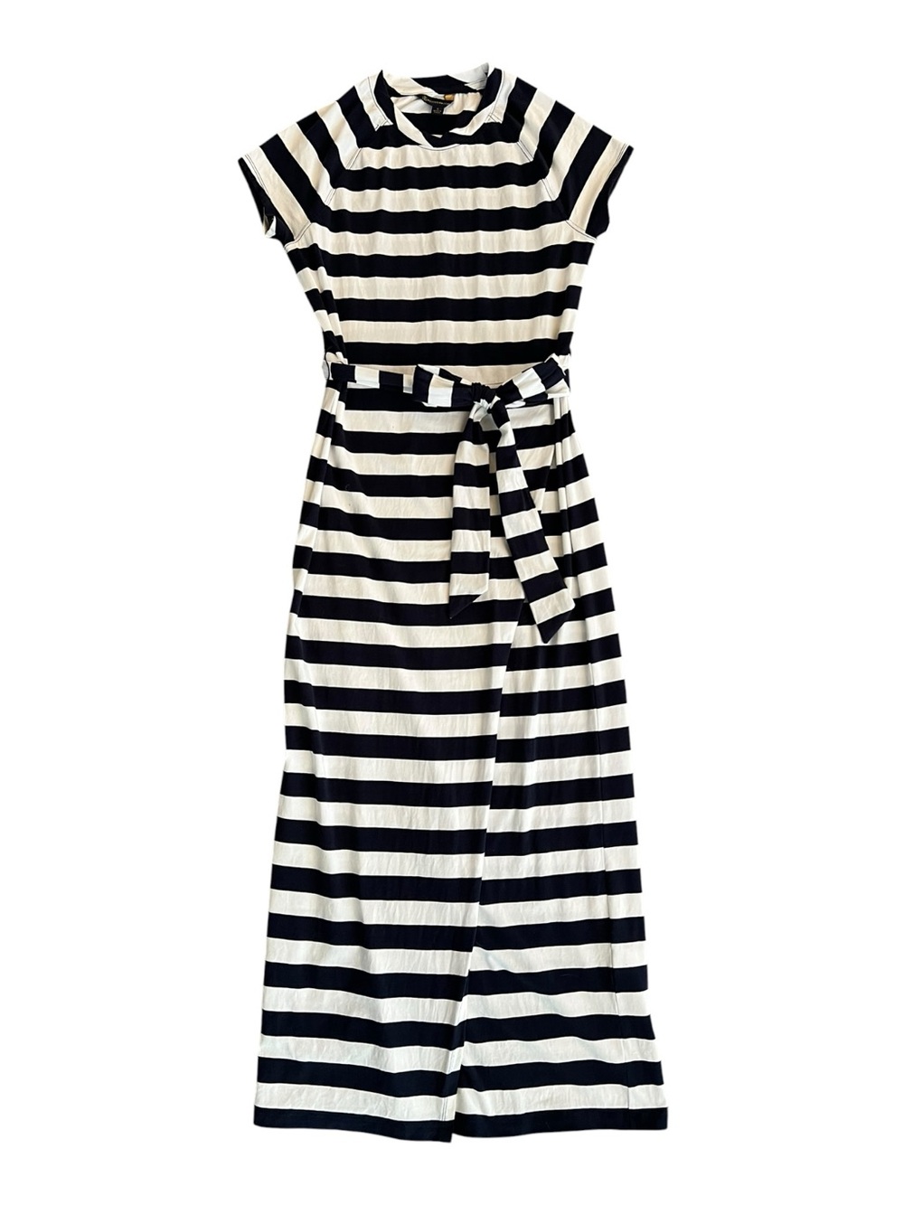 Brooks Brothers Navy and White Striped Maxi Dress Size Small